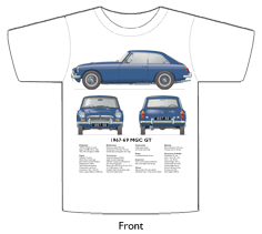 MGC GT (wire wheels) 1967-69 T-shirt Front